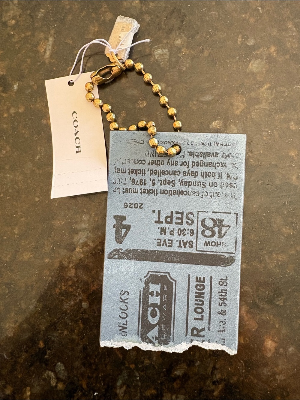 Coach Ticket Bag Charm